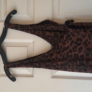 We Are Leone 100% SILK leopard animal wrap dress coverup